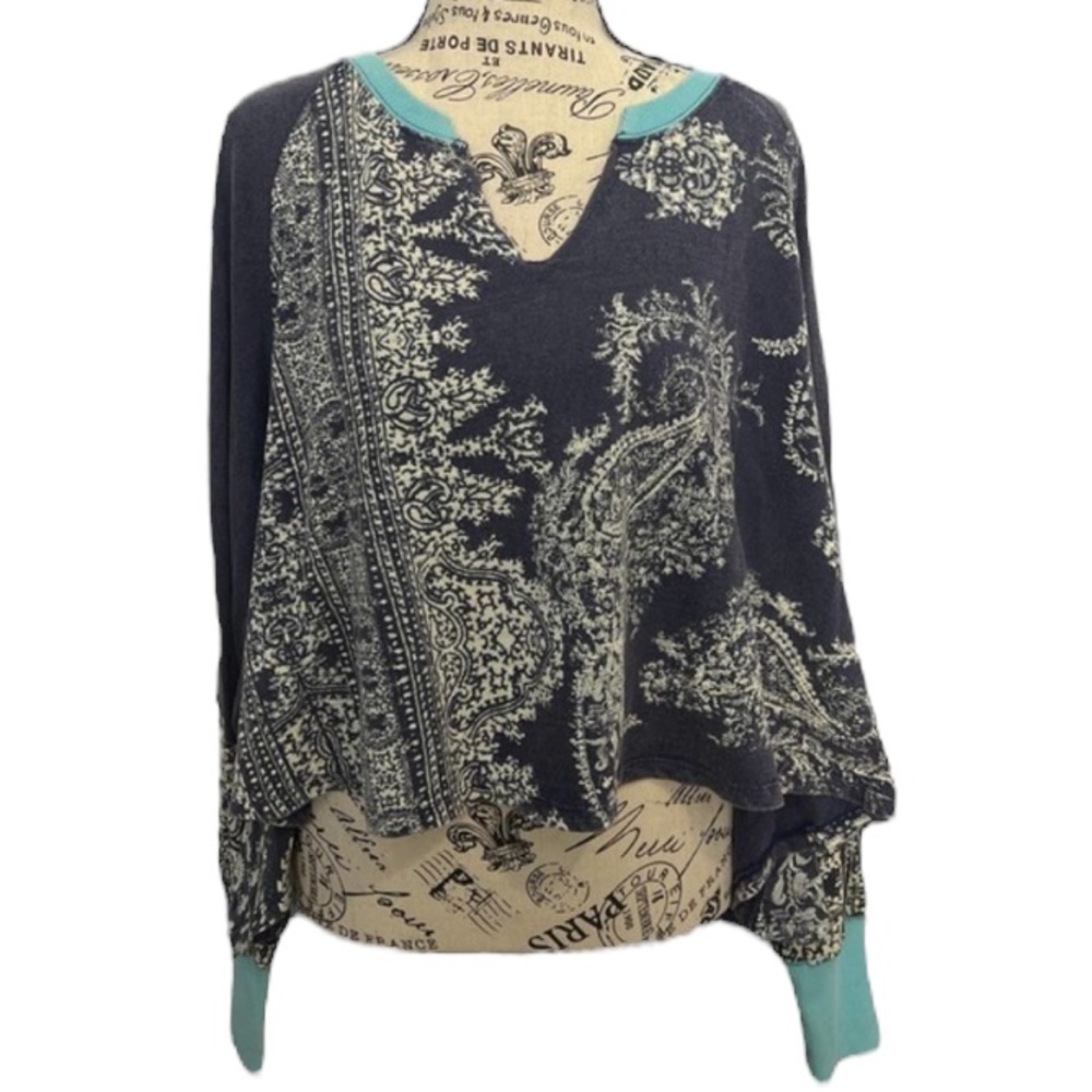 NWT Free People True Perfection Tee Smoky Sapphire